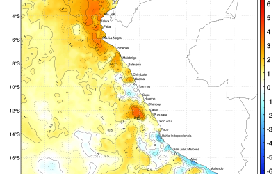 Temperatura superficial del mar y sus anomalías en Perú